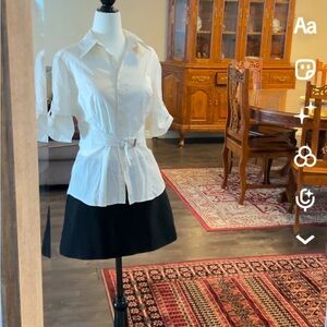 White Blouse with Belt